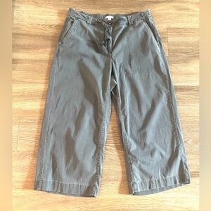 J.Jill Crop Pants Women’s 16 Olive Green Indie Waist Relaxed Fit Casual